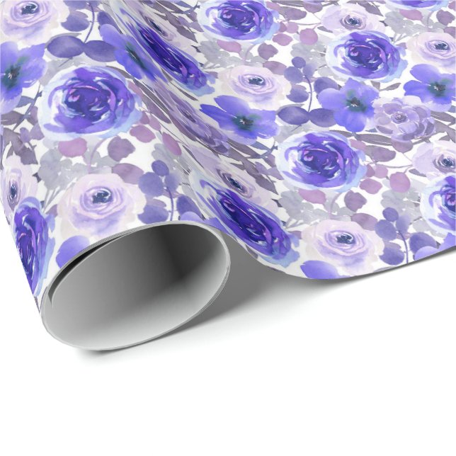 Purple Roses Wrapping Paper (Roll Corner)