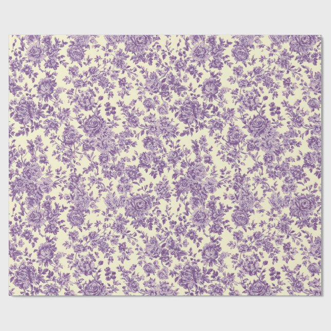 Purple Roses  Wrapping Paper (Flat)