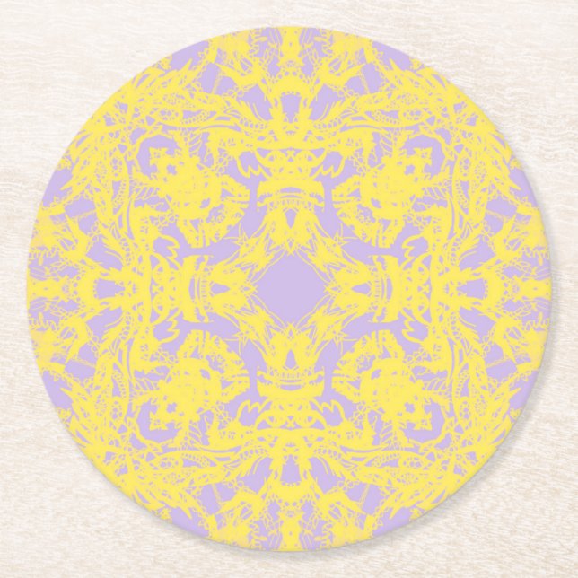 purple round paper coaster (Front)