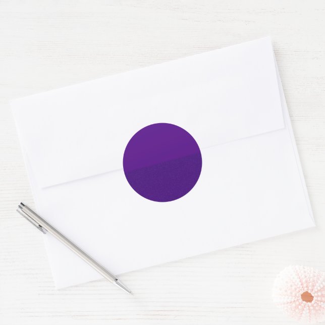 Purple Round Sticker – Solid Top, Textured Bottom (Envelope)