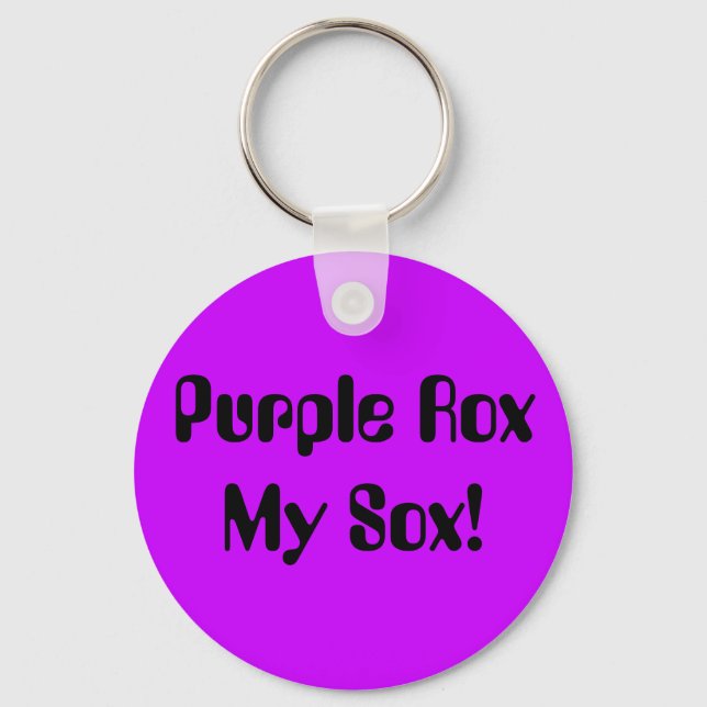 Purple Rox My Sox! Key Ring (Front)
