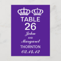 Purple Royal Couple Table Numbers