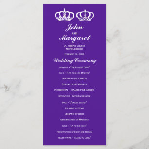 Purple Royal Couple Wedding Program