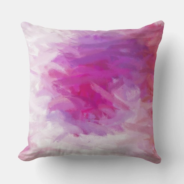 Purple Royal Fuchsia Abstract Cushion (Front)