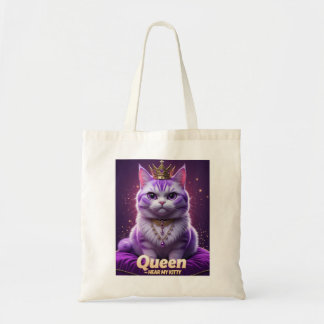 Purple Royal Kitty – Queen Hear My Kitty Purr Tote Bag