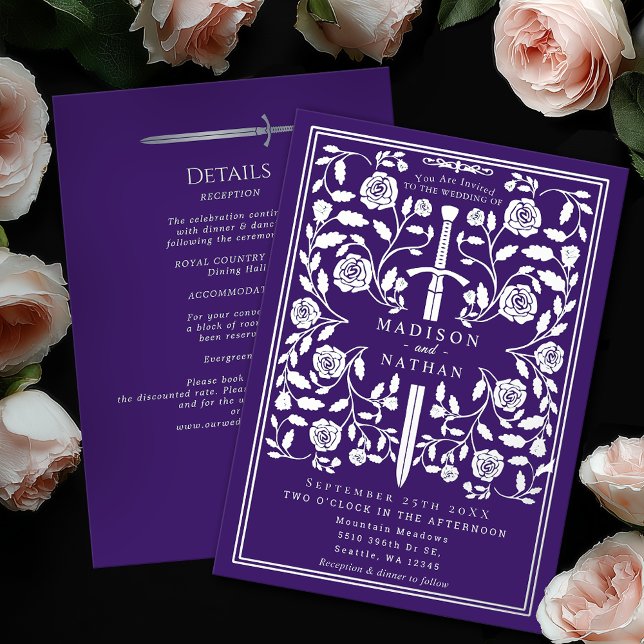 Purple Royal Mediaeval Silver Sword Wedding Detail (Creator Uploaded)