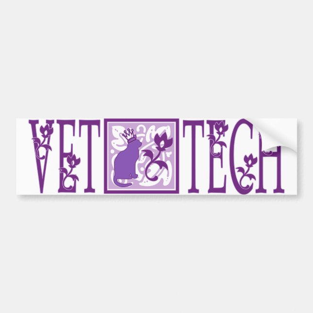 purple royal vet tech sticker (Front)