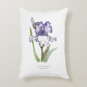 Purple Ruffled Iris Floral Botanical Art Decorative Cushion