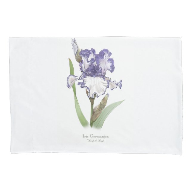 Purple Ruffled Iris Pillowcase (Front)