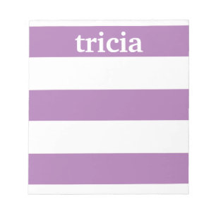 Purple Rugby Stripes Personalised Notepad
