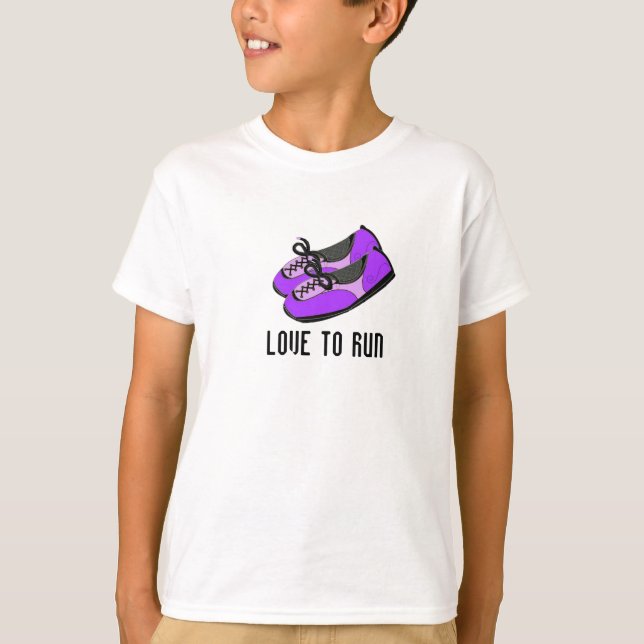 Purple Running Shoes with Saying T-Shirt (Front)