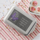 Purple Rustic Butterfly Personalised Cake Pan