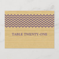 Purple Rustic Chevron Table Number Postcard