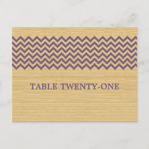 Purple Rustic Chevron Table Number Postcard