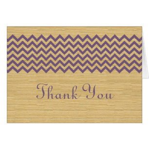 Purple Rustic Chevron Thank You Card