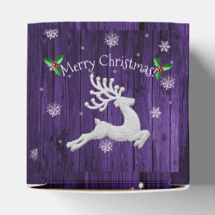 Purple Rustic Christmas Reindeer Favour Box