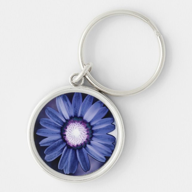 Purple Rustic Daisy Keychain (Front)
