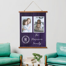 Purple Rustic Family Monogram Photo