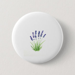 Purple rustic floral garden watercolor lavender 6 cm round badge