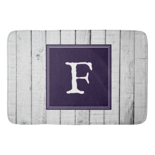 Purple Rustic Monogram Bath Mat