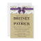 Purple Rustic Vintage Burlap Wedding Invitations