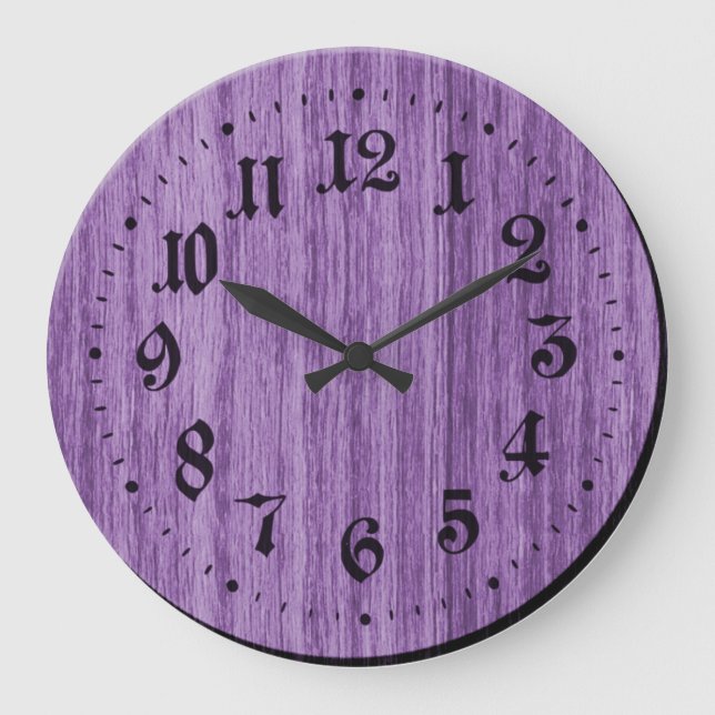 Purple Rustic Wooden Clock (Front)