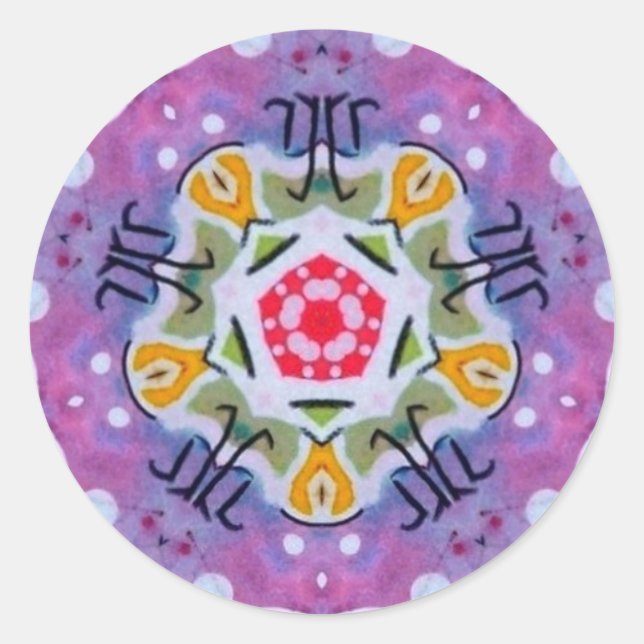 Purple Sacred Geometry Zodiac Fractal Sticker (Front)