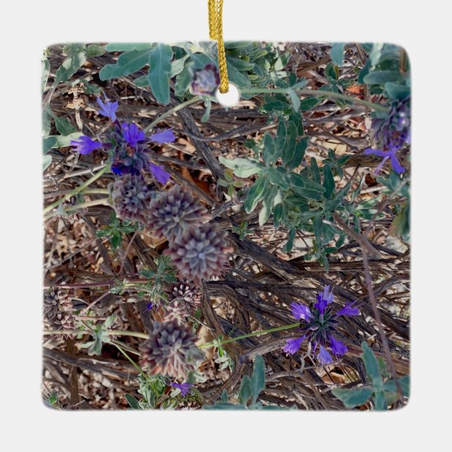 Purple Sage Ceramic Ornament (Front)