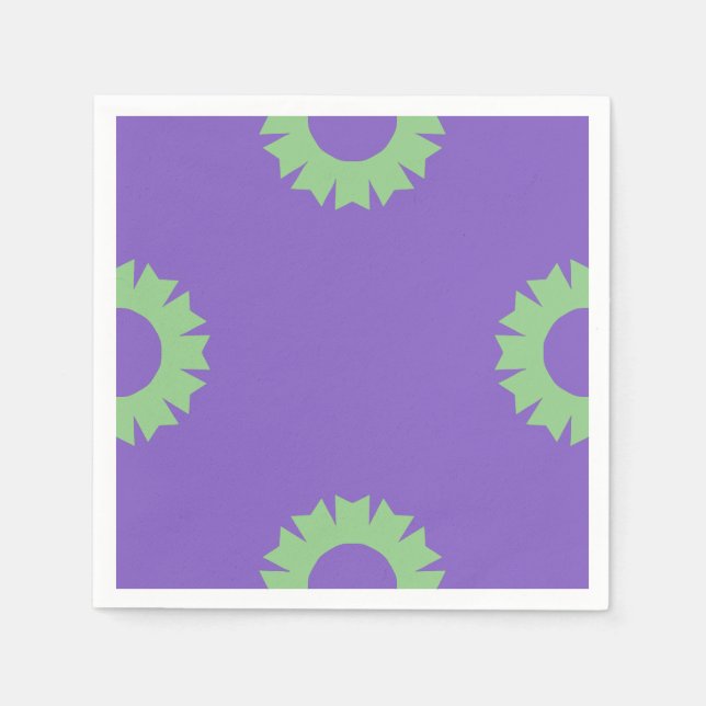Purple Sage green Geo Napkin (Front)