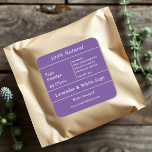 Purple Sage Smudge Ingredient Labels