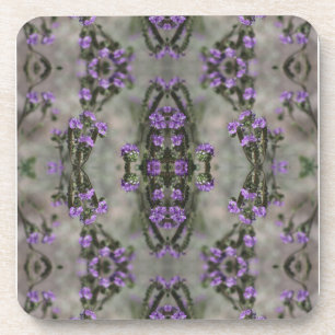 Purple Salt Heliotrope Wildflower Pattern Coaster
