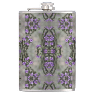 Purple Salt Heliotrope Wildflower Pattern Hip Flask
