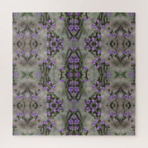 Purple Salt Heliotrope Wildflower Pattern Jigsaw Puzzle