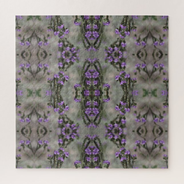 Purple Salt Heliotrope Wildflower Pattern Jigsaw Puzzle (Vertical)