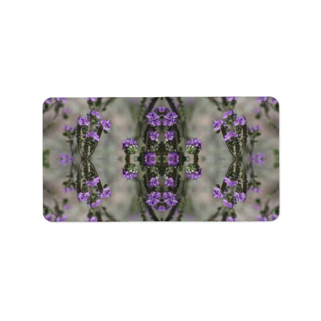Purple Salt Heliotrope Wildflower Pattern Label (Front)
