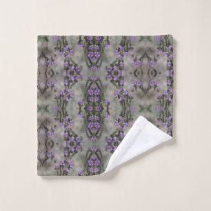 Purple Salt Heliotrope Wildflower Pattern Wash Cloth