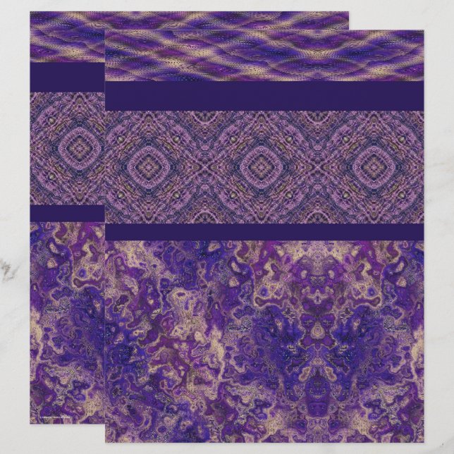 Purple Sampler Scrapbook Paper 2-Sided Page (Front/Back)