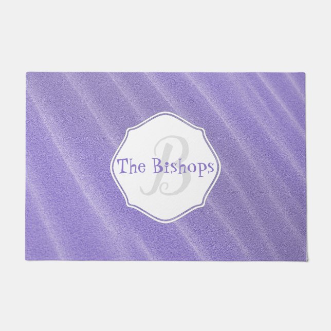 Purple Sand Ripples Personalised Door Mat (Front)