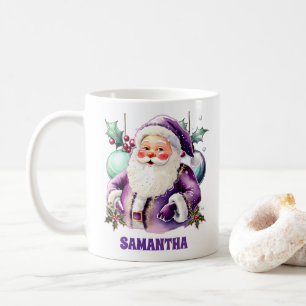 Purple Santa Claus Christmas kid Hot Chocolate mug