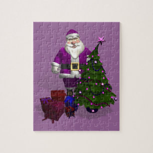 Purple Santa Claus Jigsaw Puzzle