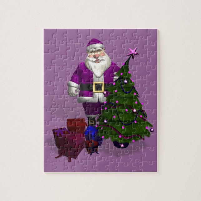 Purple Santa Claus Jigsaw Puzzle (Vertical)