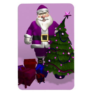 Purple Santa Claus Magnet