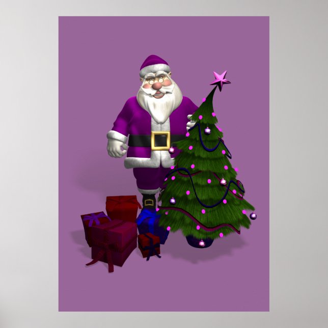 Purple Santa Claus Poster (Front)