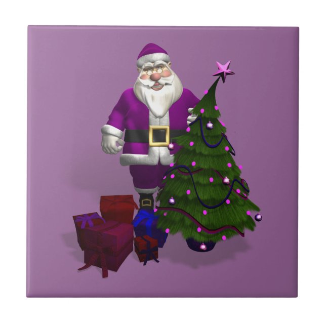 Purple Santa Claus Tile (Front)