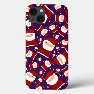 Purple santa pattern iPhone 13 case