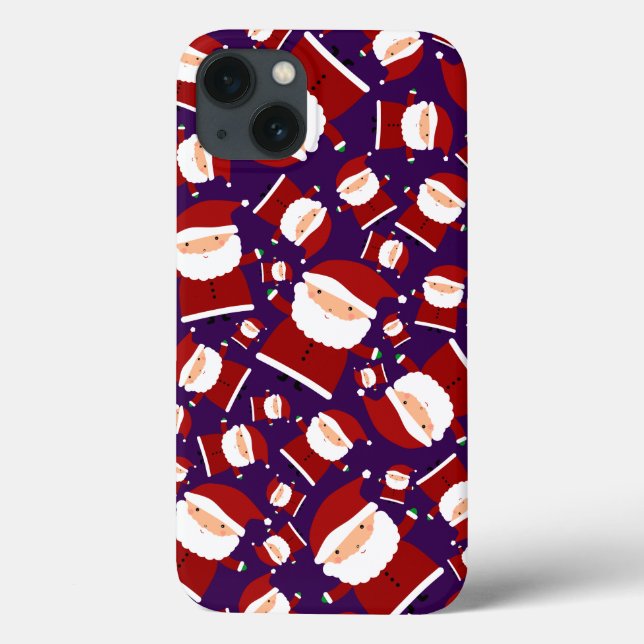 Purple santa pattern Case-Mate iPhone case (Back)