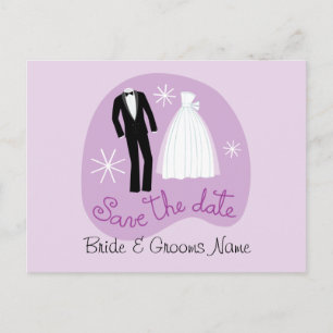 Purple Save The Date Postcard