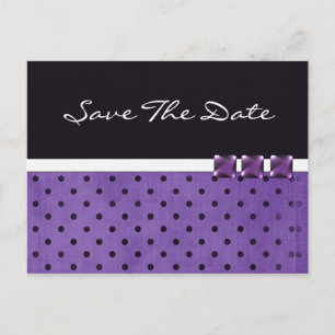 Purple Save The Date Wedding Post Card Template