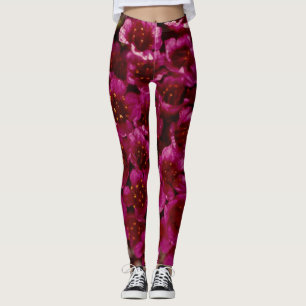 Purple Saxifrage Wildflower Arctic Coast Leggings