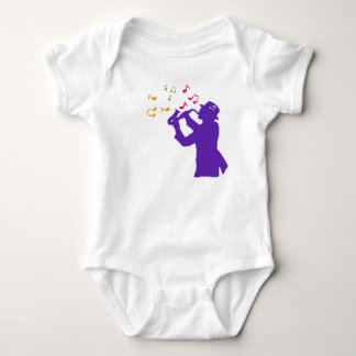 Purple Saxophone Player Baby Bodysuit